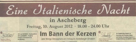 2012-08-08, Kreis Kurier: Eine Italienische Nacht in Ascheberg